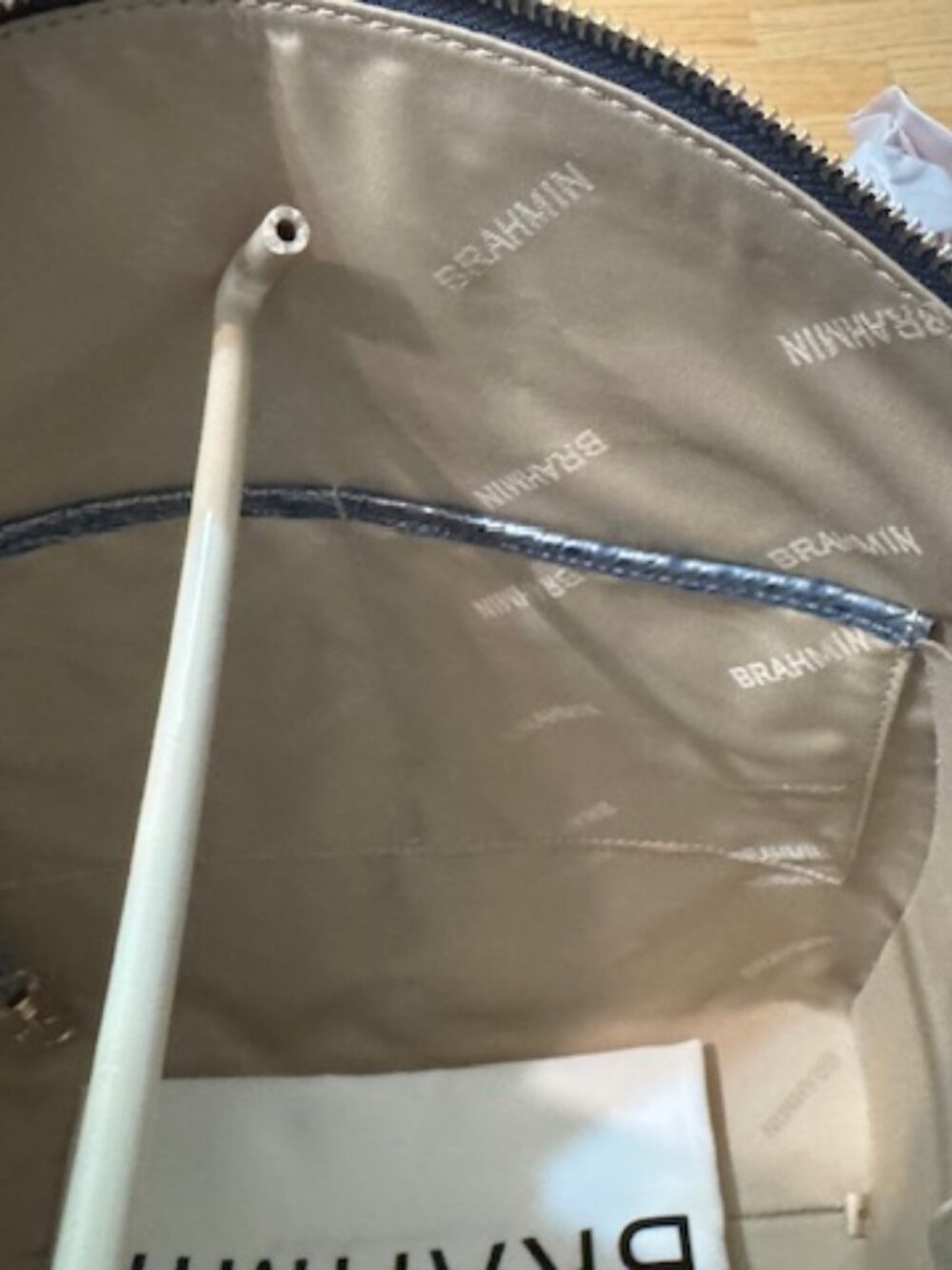 PRICE IS FIRM! NWT Brahmin LRG Duxbury Satchel Serenity Ombre Melbourne Leather - Picture 8 of 10